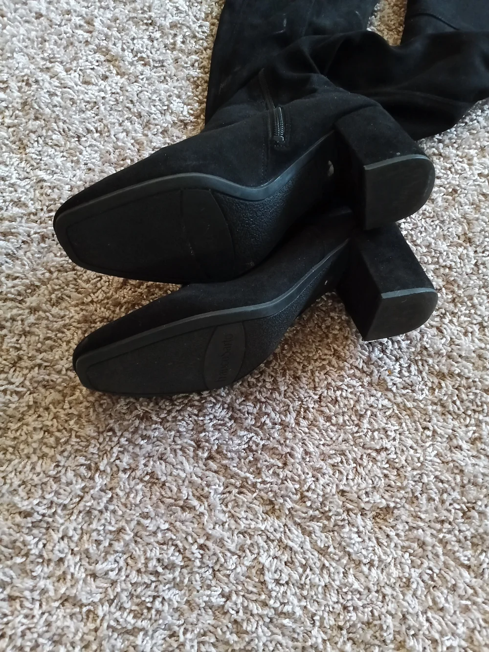 Franco Sarto Black Over-the-Knee Block Heel Boots